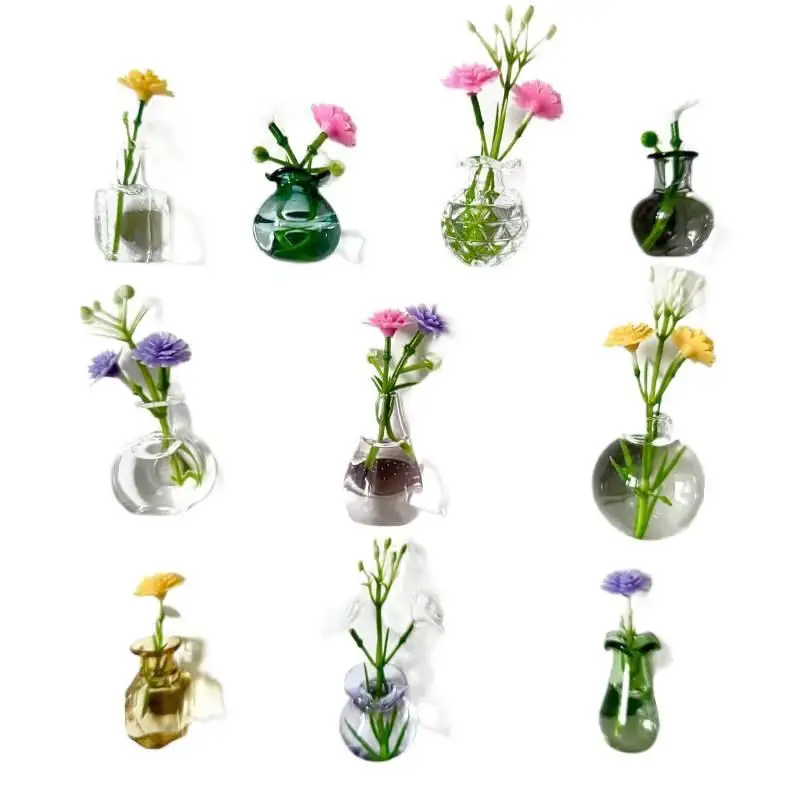 Cute Mini Vase Magnets For Fridge, Tiny Magnetic Flower Glass Vases Refrigerator Accessories, Funny Aesthetic Plant Pot Magnets