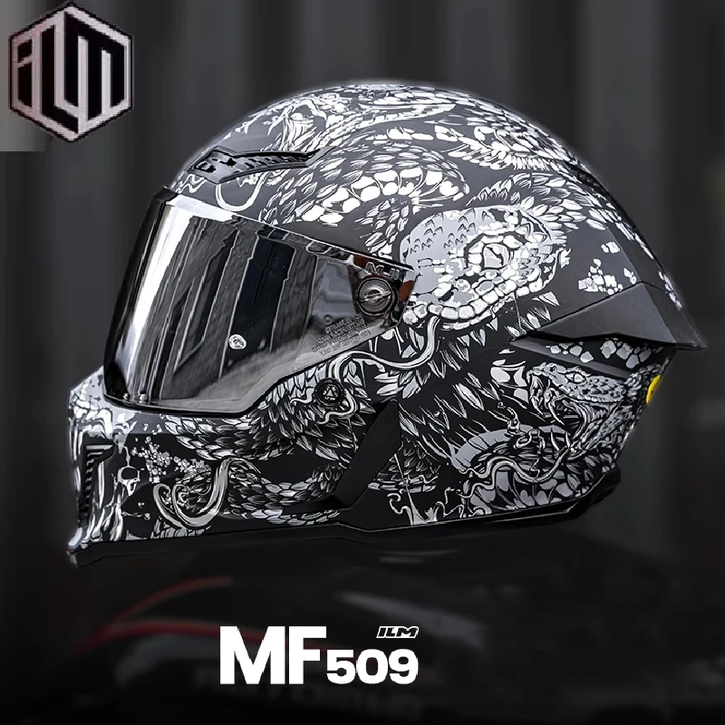 ILM GP Motorcycle Helmet ECE DOT Certification Full Face Double lens off road Racing helmet Cascos para moto Capacete Men Casco