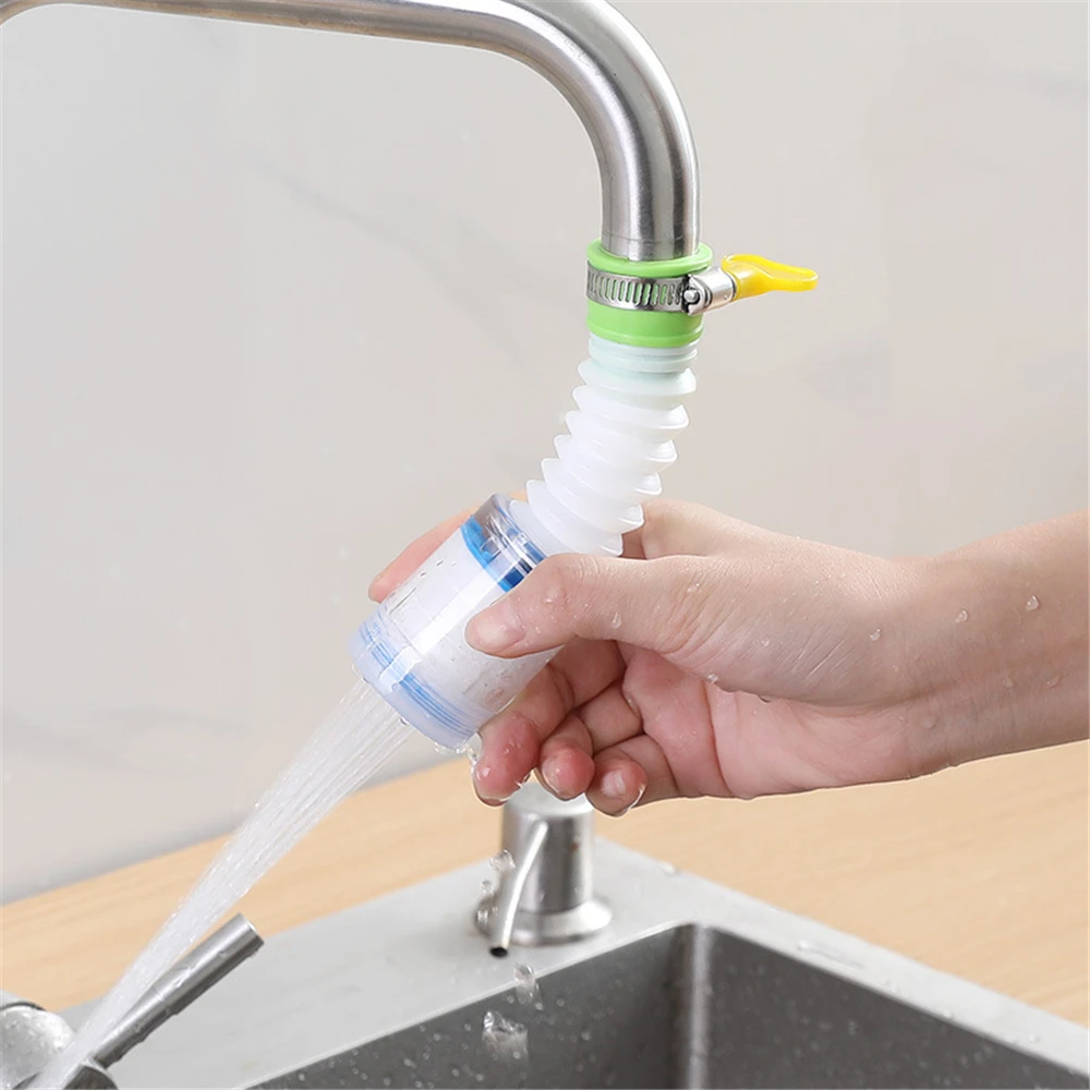 

PP Cotton Core Filter Retractable Faucet 360 Degree Adjustable Flexible Extender Water Saving Splash Proof Tap Nozzle Bubbler