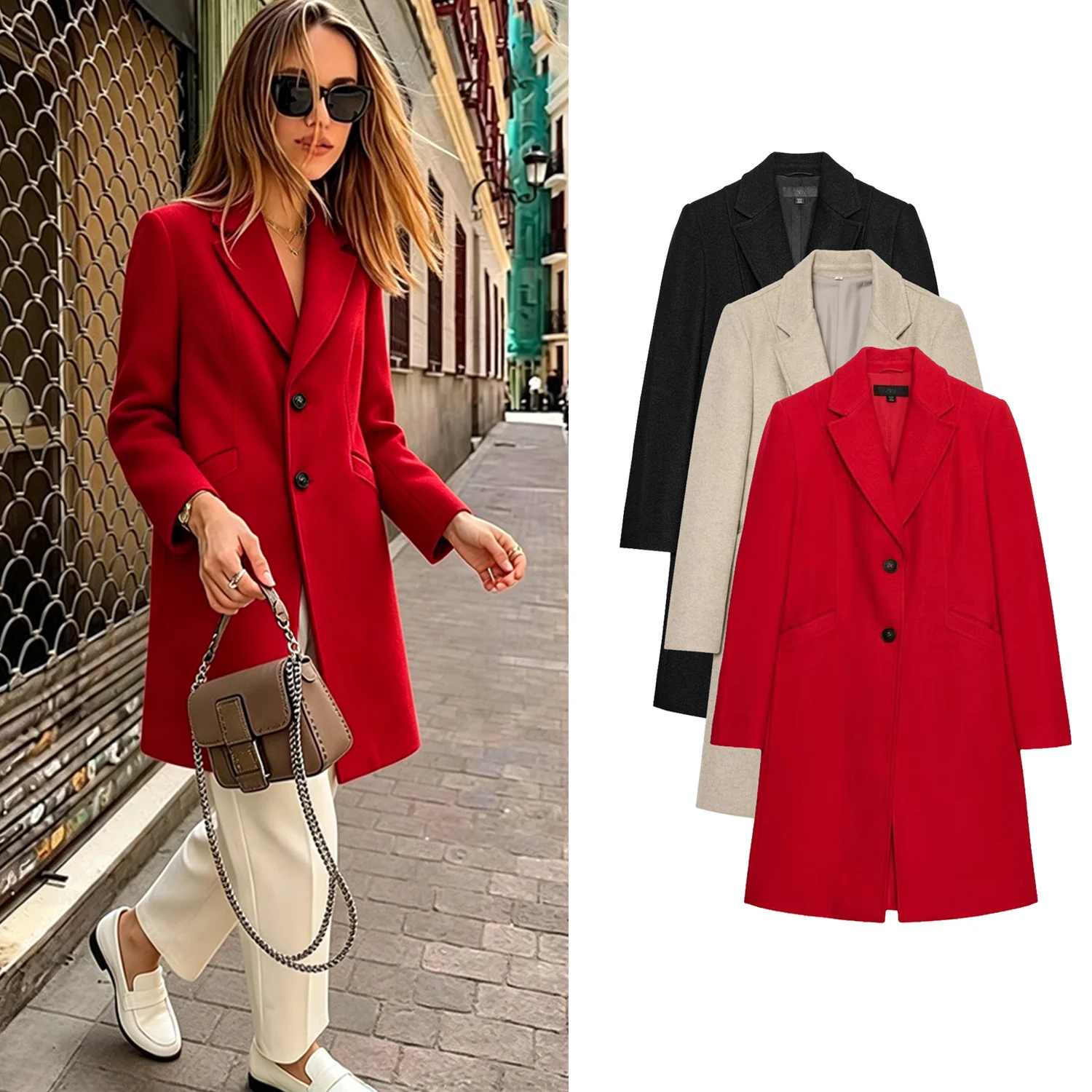 Women Women Casual Long Jackets Fall Winter Female Lapel Single Breasted Coat With Pockets Lady Street Elegant Commut Medium Long Coat - Aliexpress Deal