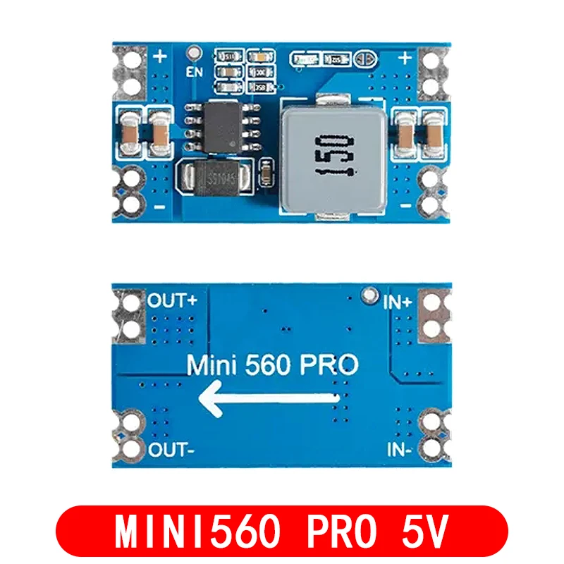 Mini560 5A ตัวแปลง DC-DC แบบสเต็ปดาวน์3.3V 5V 9V 12V ตัวปรับแรงดันไฟฟ้าโมดูลแหล่งจ่ายไฟที่เสถียร