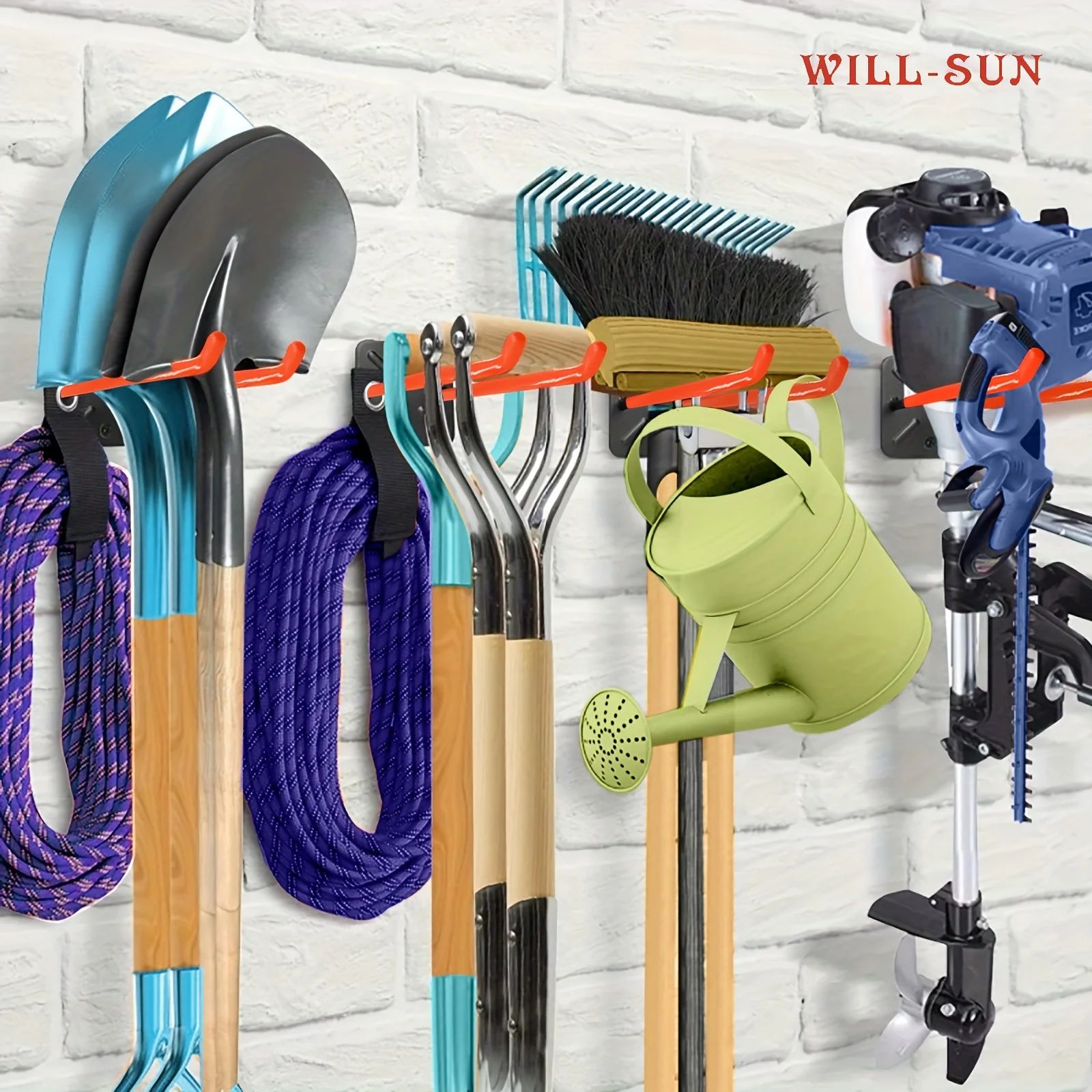 Heavy-duty wall-mounted garage hooks for tools, ladders, tires.Practical steel storage organizer for shed, yard & workshop. 1pc.