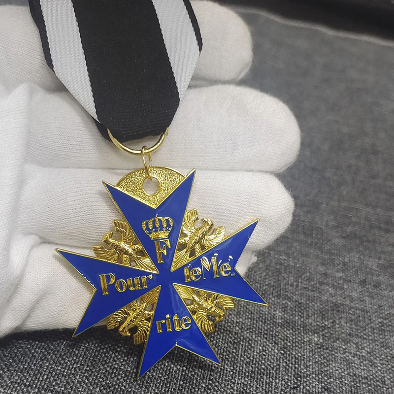 بروسية الجيش الألماني الكبير الذهب الأسود النسر 74 مللي متر ميدالية إعادة محفورة ثلاثية الأبعاد شارة بدبوس الحرفية #2