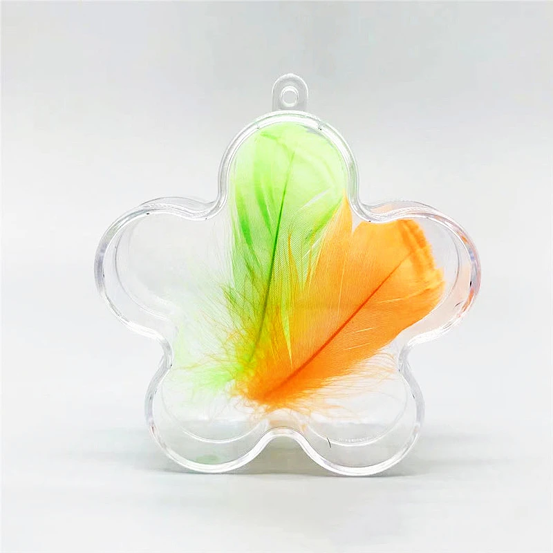 

10pcs of Transparent flower box hanging ornaments. Five-petaled flower hard plastic container.