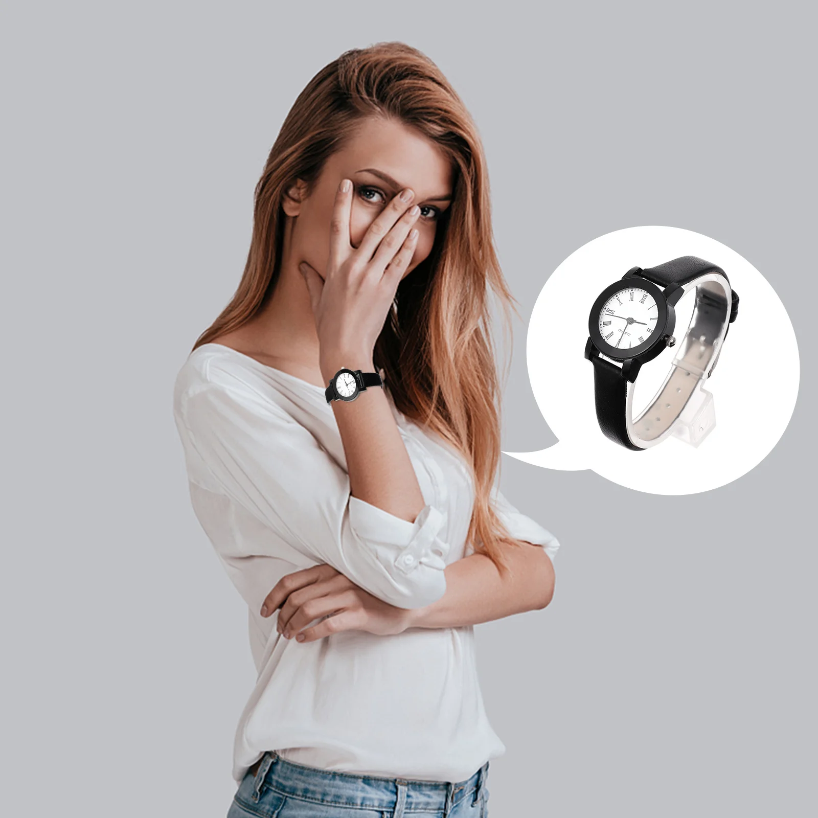 Quartz Watch Women Pu Fashion Lady Wrist Watch Strap Casual Fashion Lady Wristwatch Lightweight Comfortable Timepiece