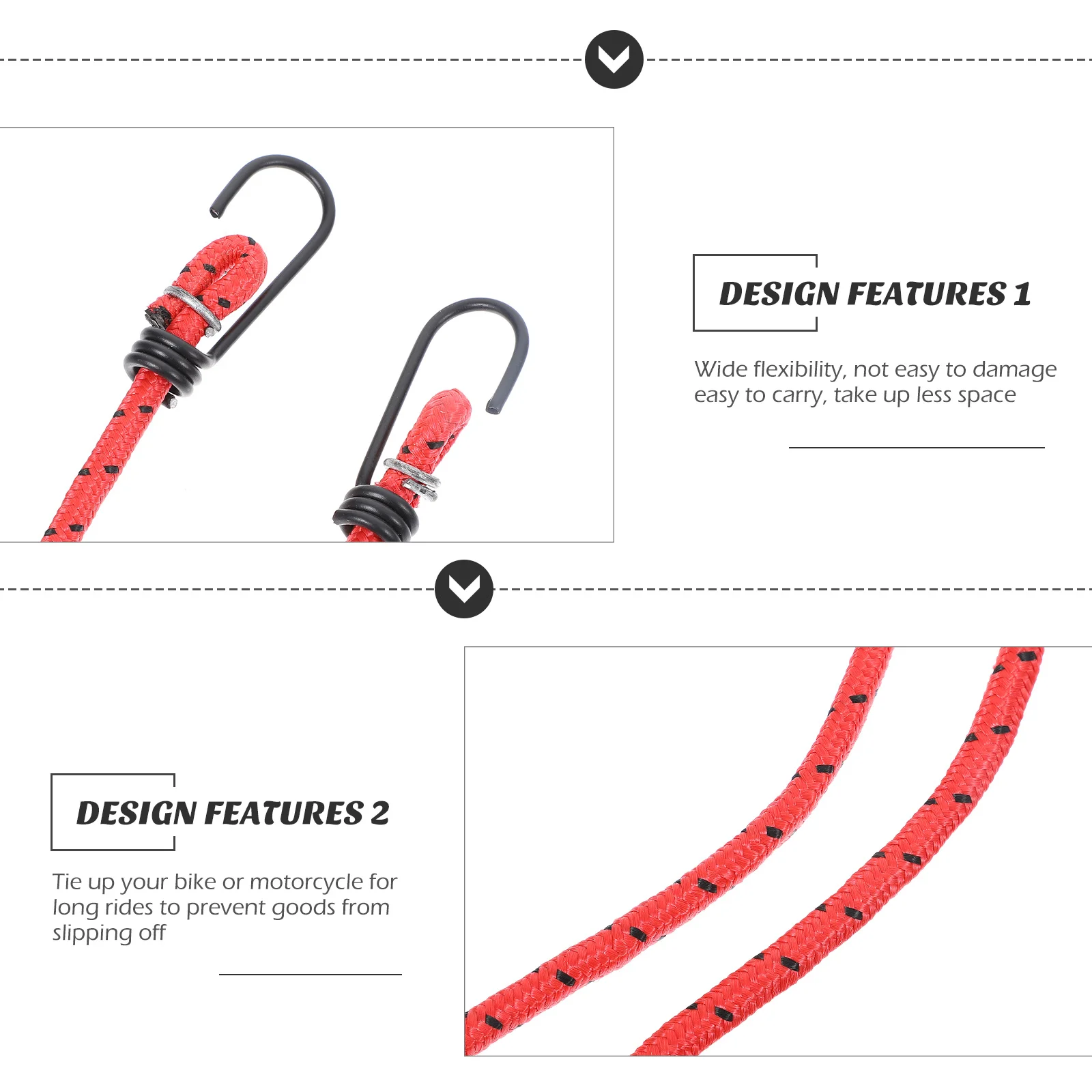 

3pcs Elastic Cargo Belts with Hooks High Grade Bike Luggage Rack Telescopic Rope Shelf Tied Bungee Cord Rubber Straps