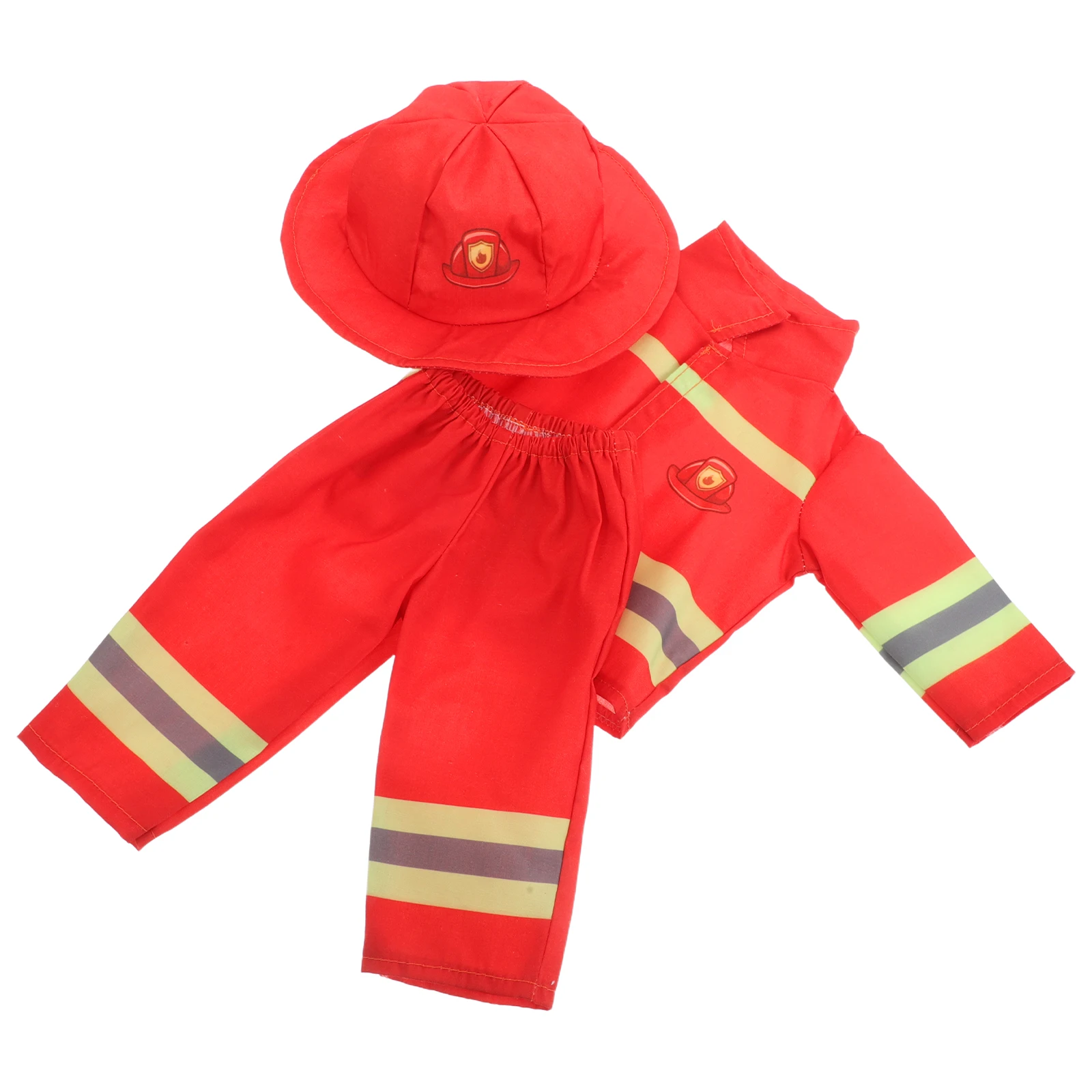 

18 Inch 43cm Clothes Firefighter Outfit Orange Costume for Girl Role Play Career Suit Compatible with Baby