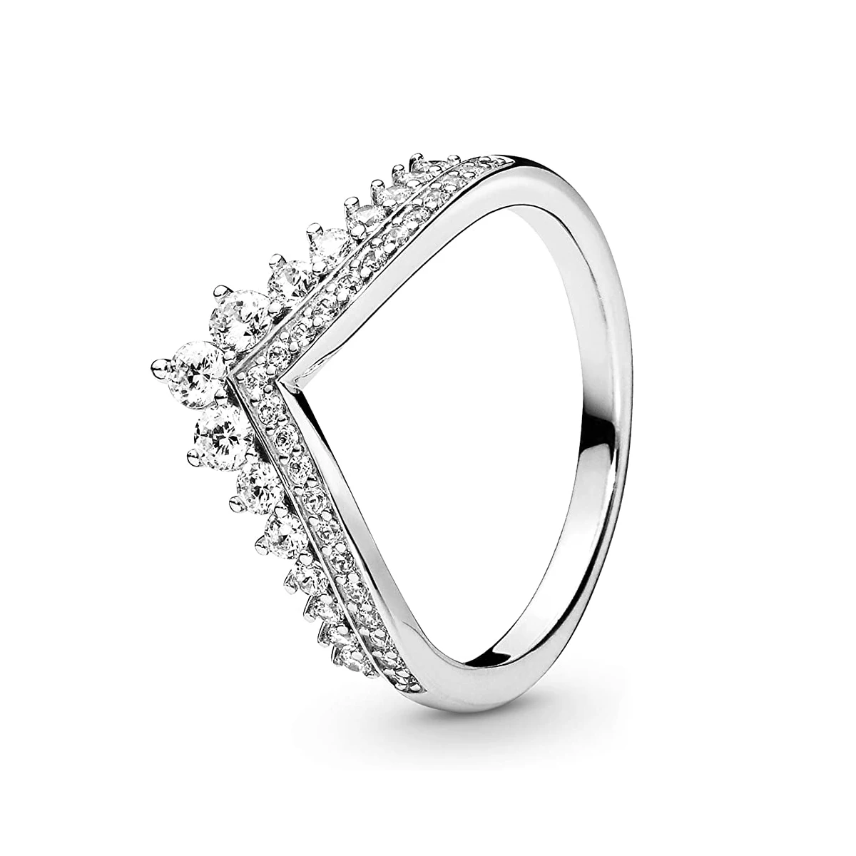 Hot selling 925 sterling silver classic women's charm dazzling heart-shaped crown ring light luxury temperament jewelry gift