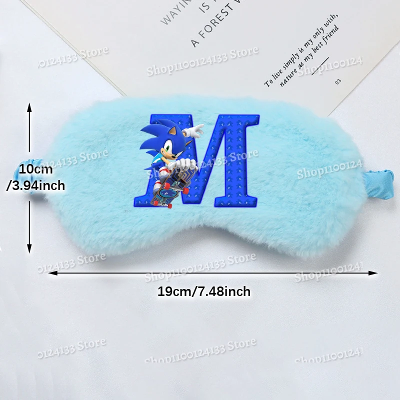 Soniced Cute Plush Sleep Eye Mask Letters A-Z Anime Print Kawaii Adult Office Siesta Shade Help Patch Kids Travel Relax Eye Mask