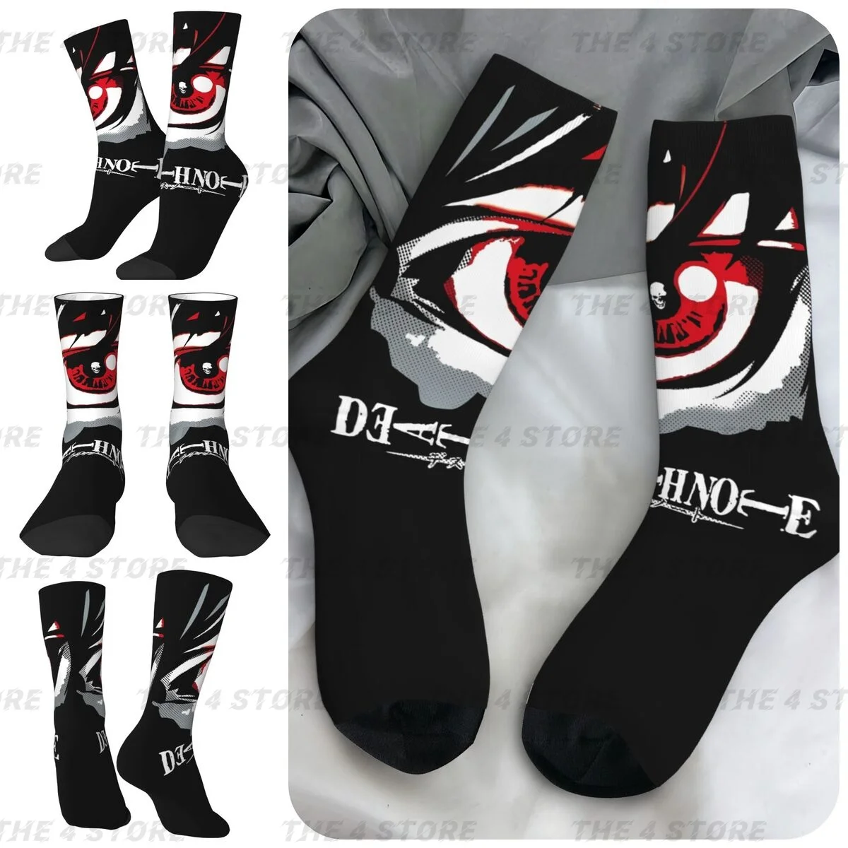 

Anime High elasticity polyester fiber 3D printing cosy Unisex Windproof Death Note Interesting Four Seasons Socks