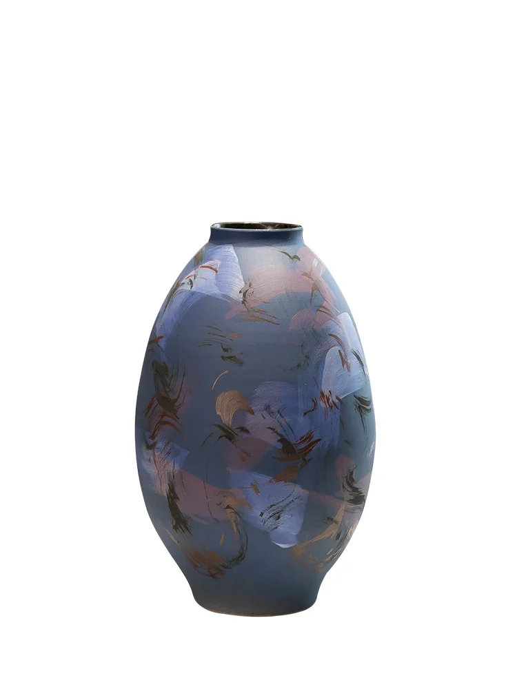 

Retro ceramic vase, wabi-sabi wind coarse pottery jar, new Chinese handmade homestay ornament, zen quaint hotel