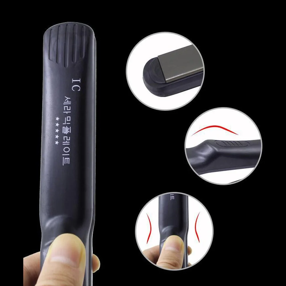 

1 шт., электрический выпрямитель для волос двойного назначения, прямой паровой зажим для завивки волос, портативный для домашнего использования в салоне, британская вилка, черный