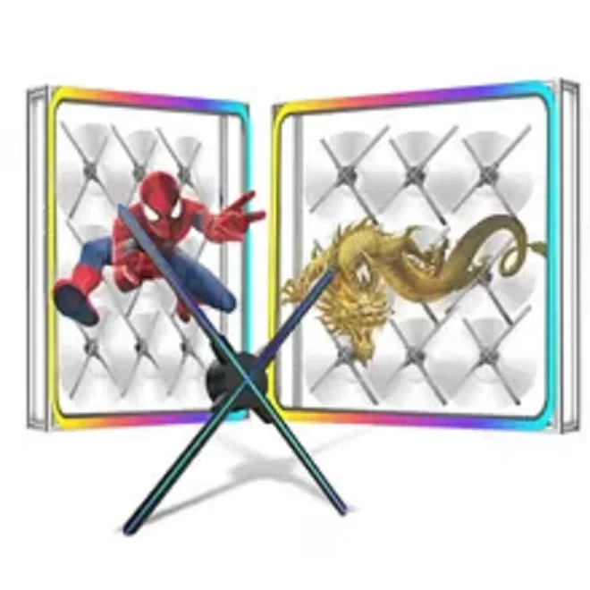 Ventilatore 3D ologramma sincronizzato da 65 cm Pubblicità wifi Attrezzatura 3D bluetooth Ventilatore olografico 3D Display ologramma pubblicitario