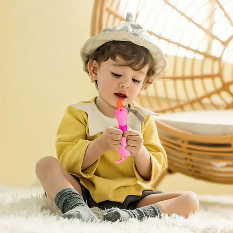 Soft Stretchy Duck Toys com tubo, Pop telescópico, Bola portátil de pato, Sensory Fidget Toys, Presente de aniversário