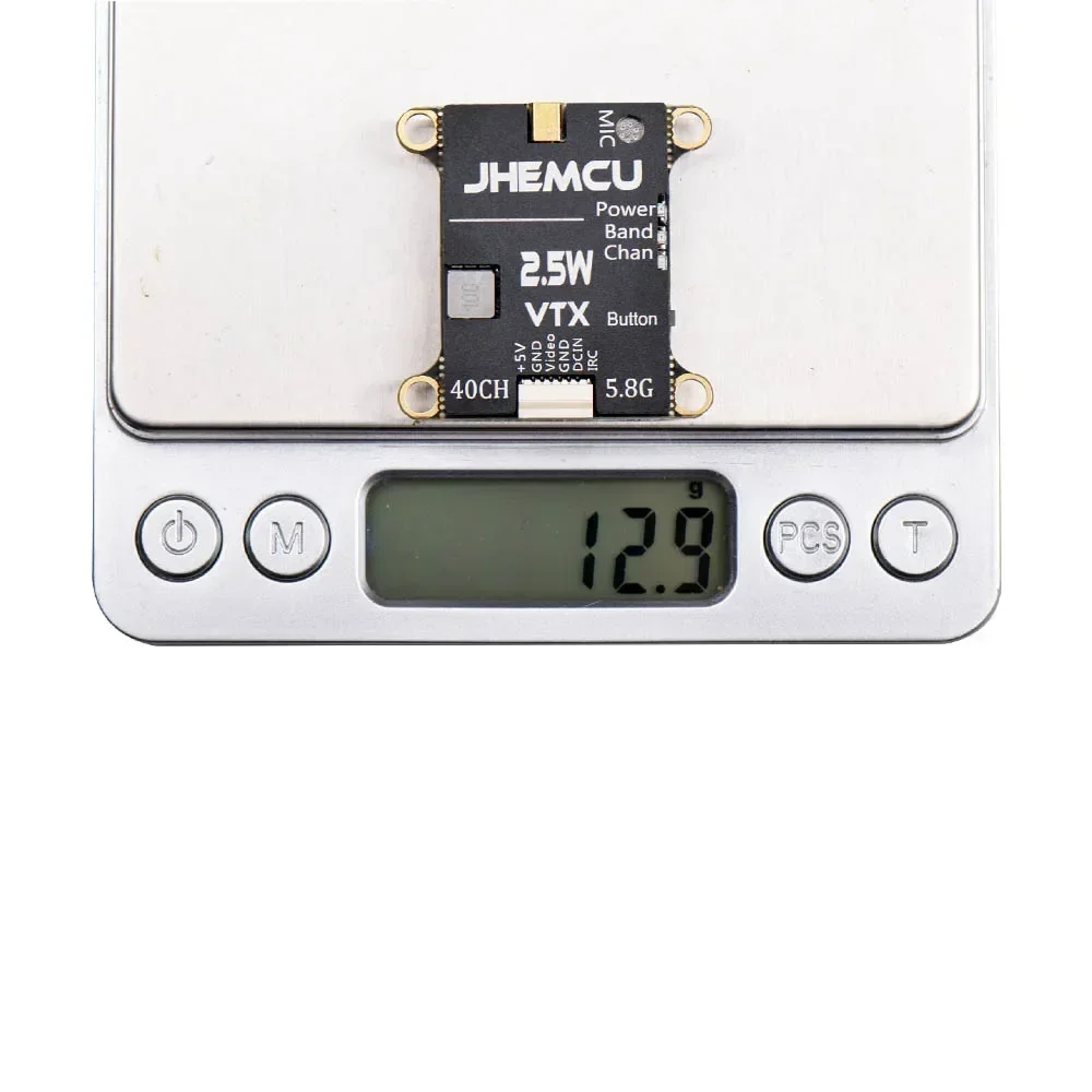 JHEMCU 2.5 واط VTX 5.8 جرام 40CH قابل للتعديل FPV الارسال المدمج في ميكروفون بالوعة الحرارة 2-6S 30X30 مللي متر لطائرة RC FPV طويلة المدى