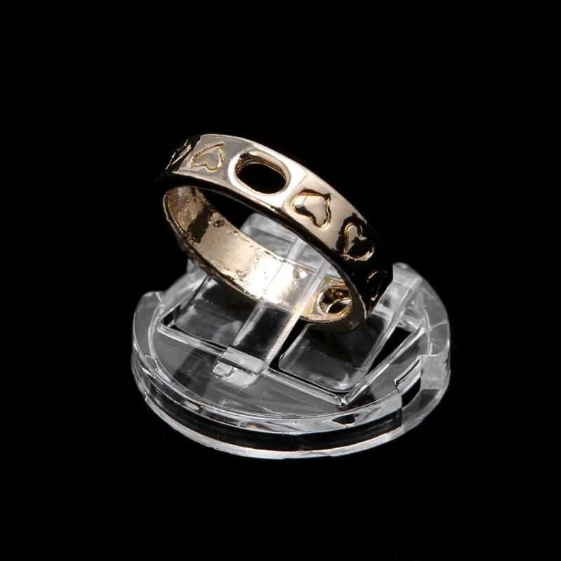 652F Kunststoff Ring Display Clip Transparent Ständer Halter Runde Basis Requisiten Hohe Qualität Finger Ring Display