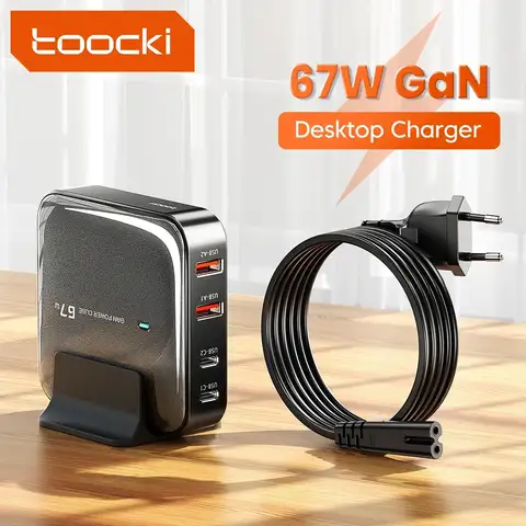 Toocki 충전기 충전 스테이션, 멀티 포트, 67W GaN USB 충전기, 데스크탑 C 타입 PD, QC 급속 충전, 아이폰 맥북 프로, 샤오미 Best5