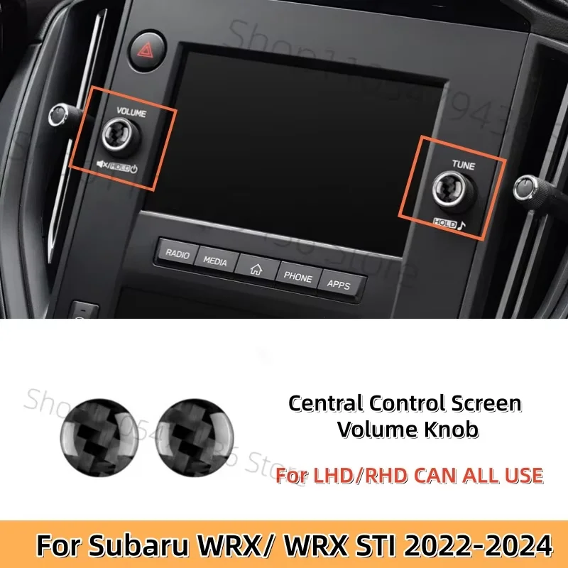 Real Carbon Fiber Sticker For Subaru WRX/ WRX STI 2022 2023 2024 Central Control Screen Volume Knob RHD LHD Accessories
