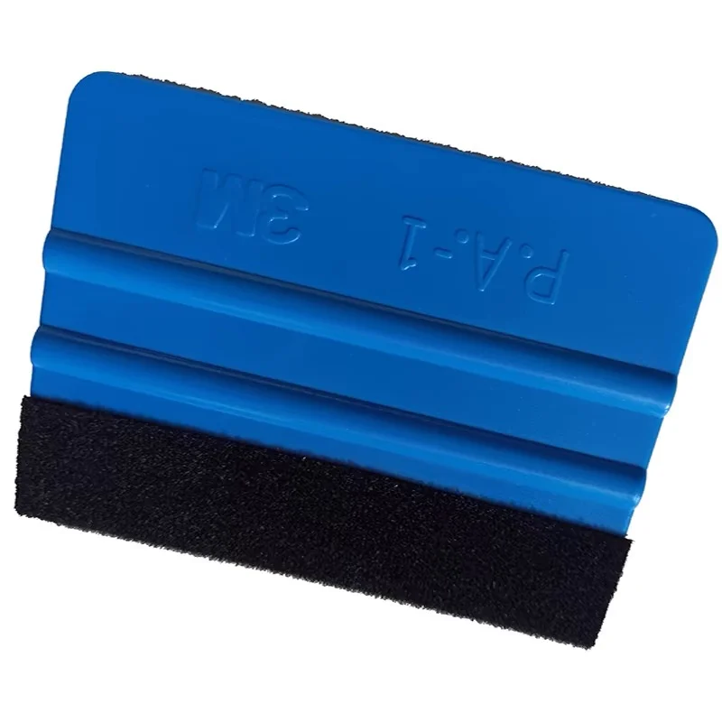 3M Plastic Felt Edge Squeegee Car Vinyl Wrap Application Tool Scraper Decal Blue