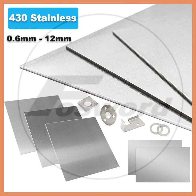 430 Mgnetic Stainless Steel Plate Thickness 0.6mm 1mm 1.2mm 1.5mm 2mm 2.5mm 3mm 4mm 5mm 10mm 12mm 10CR17 Stainless Steel Sheet