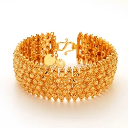 2023 New Women's Jewelry Noble Geometric Sunflower 24K Gold Plated High Quality Gold Men's Bracelet Fashion Jewelry