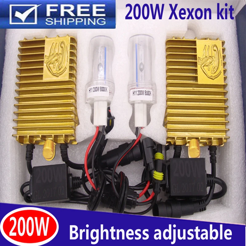 

Adjust brightness 200W Xenon Headlight H1 H3 H7 H11 9005 9006 HID Bulb Car Light Lamp Kit, Super Bright 6000K White, High Power