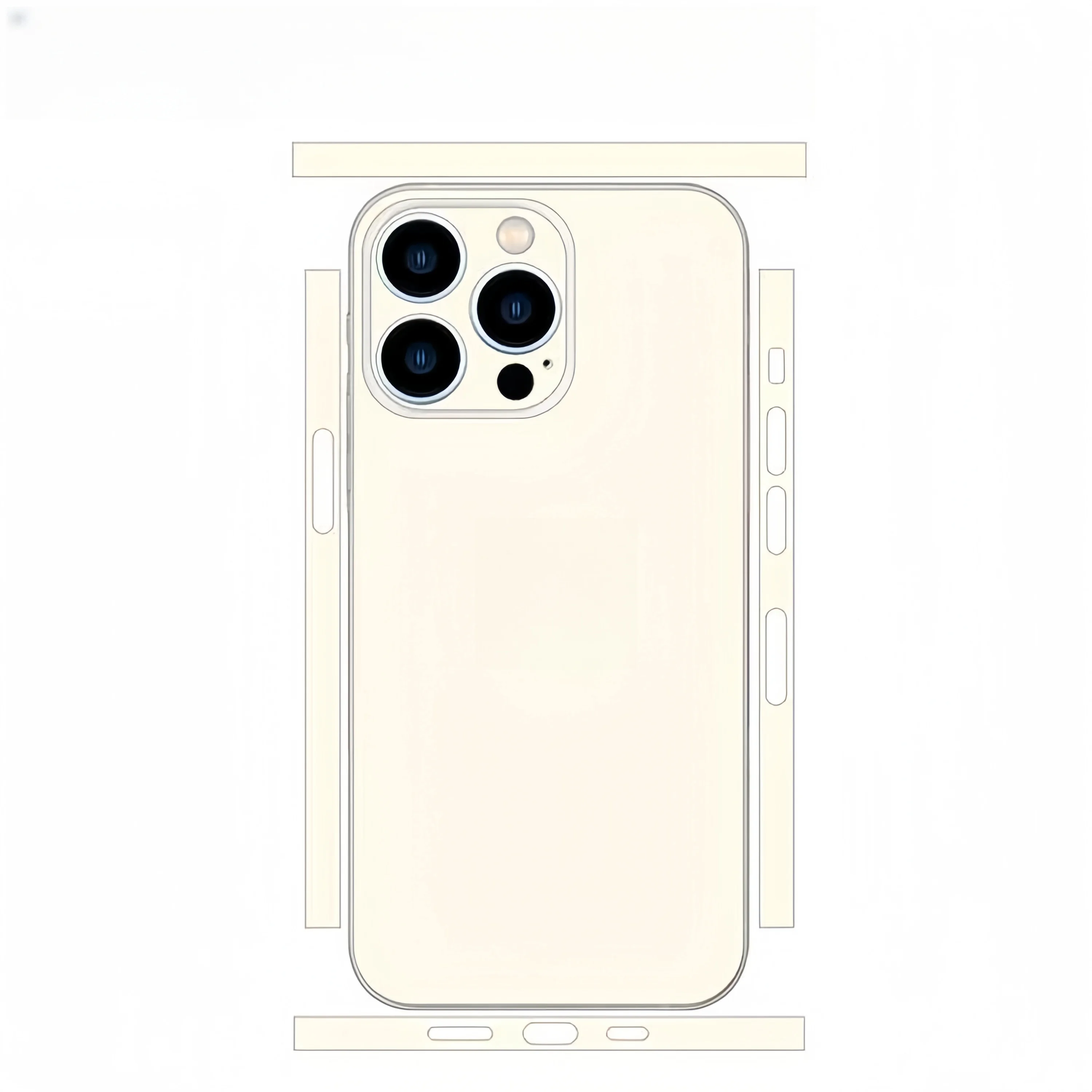 Plain Color Decal Skin for iPhone 13 14 15 16 17 Pro Max Back Film Cover Wrap Rear Screen Protector Anti-scratch Durable Sticker
