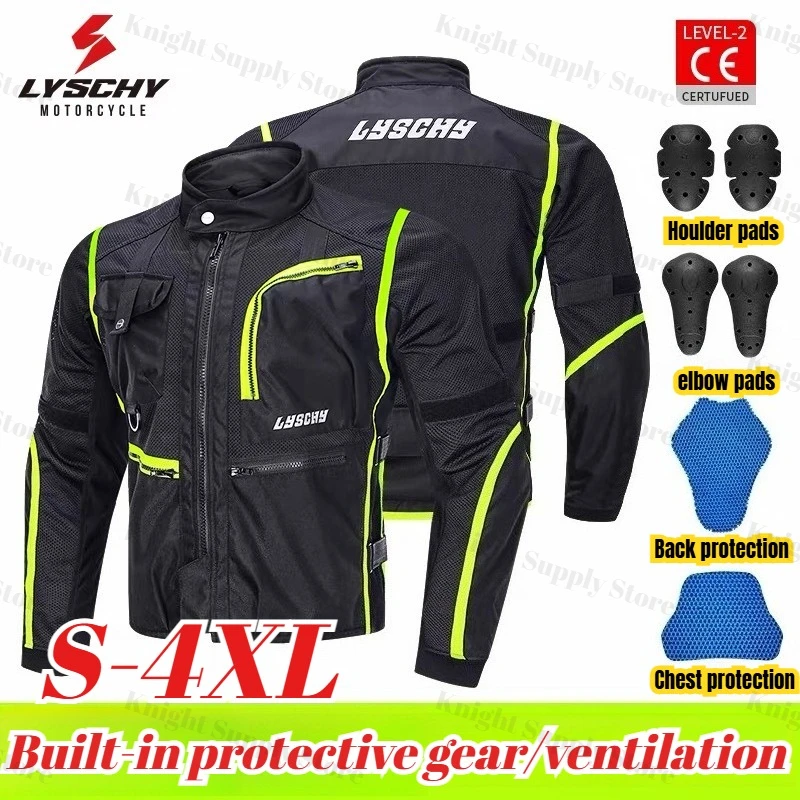 Summer Mesh Breathable Motorcycle Jacket Men's Anti-drop Racing Clothing Reflective Motocross Jacket Protection