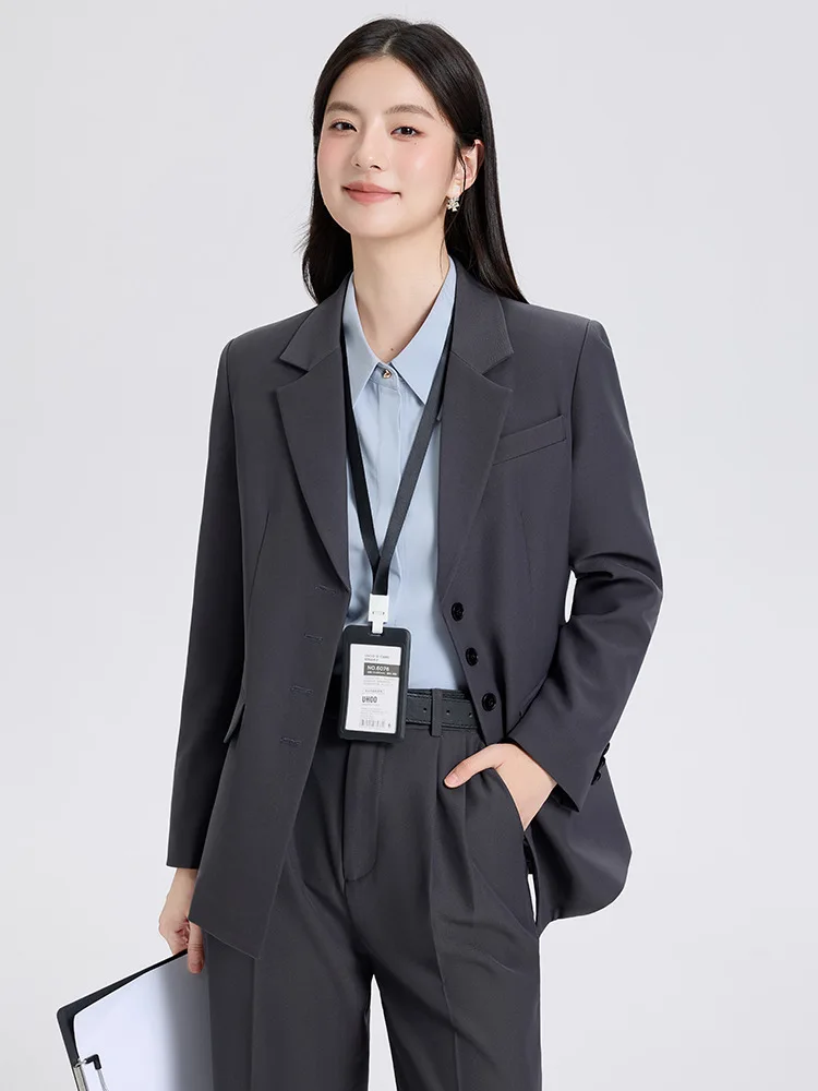 Off-white casual blazer for women, spring and autumn2025New stylish formal suit for commuting and interviews