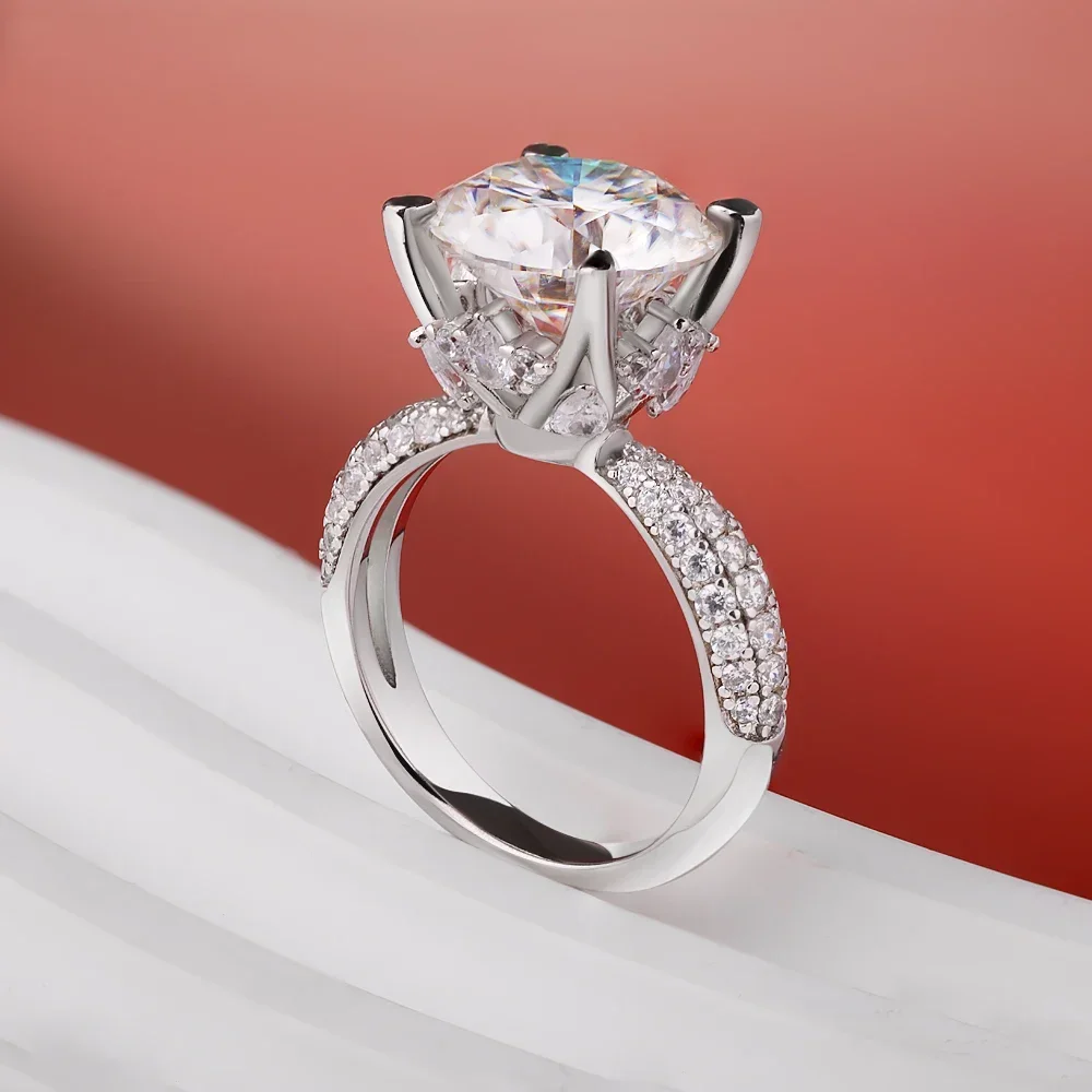 FCGJHW D Color 5CT Moissanite Rings S925 Silver GRA Lab Diamond Women Sparkling Promise Wedding Band Fine Jewelry Gifts 2026