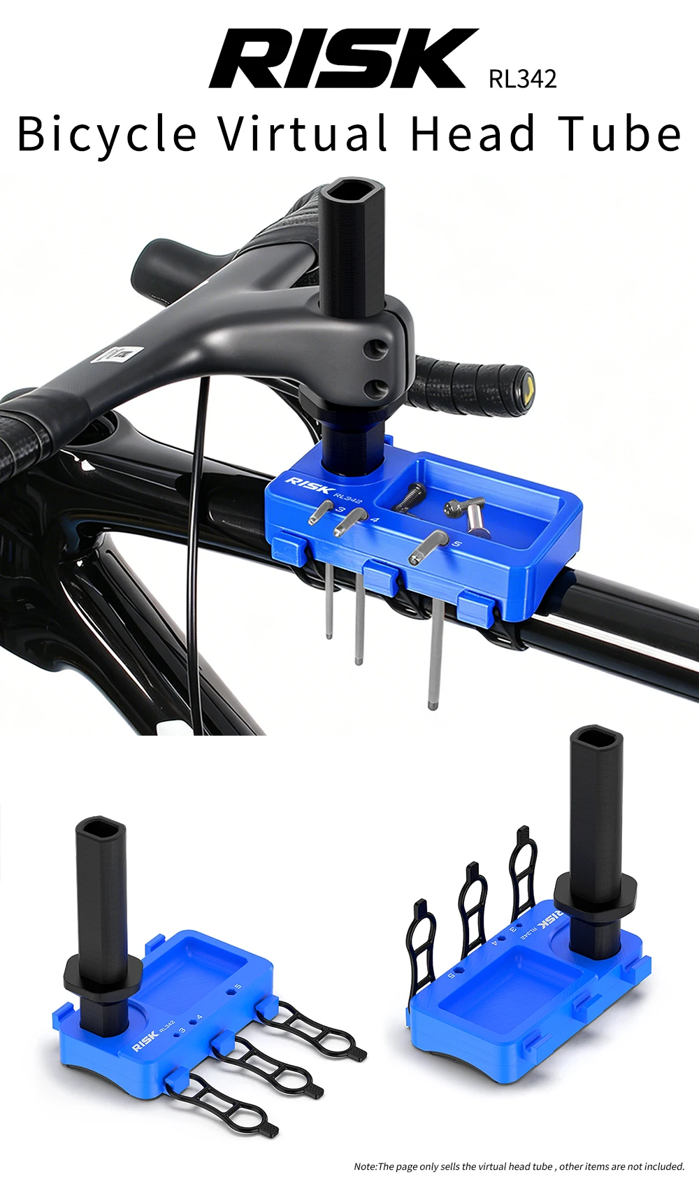 Risk MTB Rennrad Virtuelles Steuerrohr-Reparaturwerkzeug-Regal für externe und semi-interne Kabelführung Fahrrad-Schrauben-Vorbauabdeckung Aufbewahrungshalterung – Detail 1