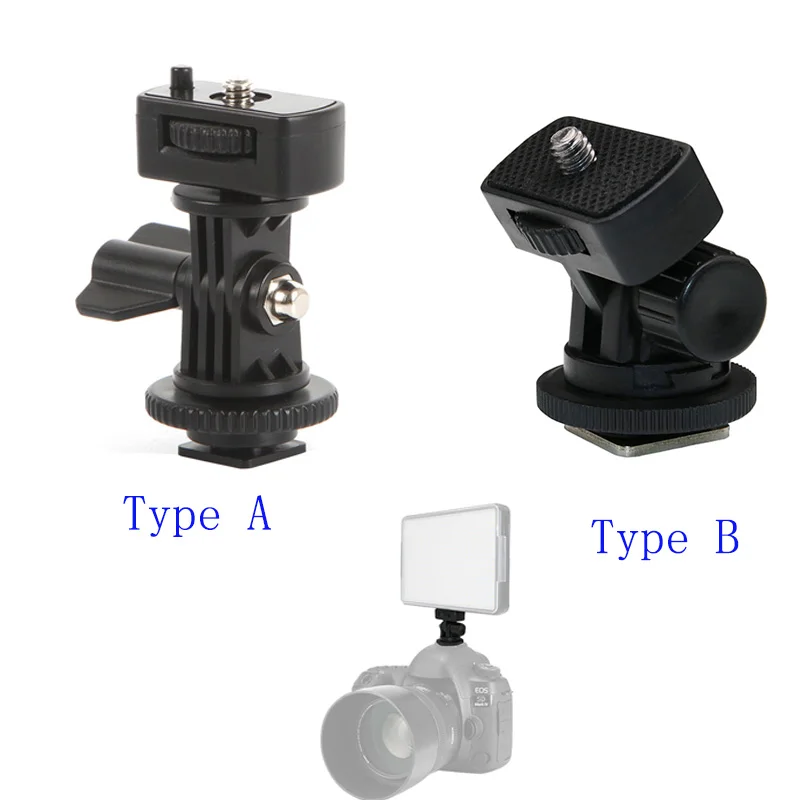 FEICHAO-Base de zapata fría para DLSR, adaptador de Tornillo de montaje 1/4, soporte Convertidor para cámara, Monitor de aparejo, Flash LED, luz de relleno de plástico