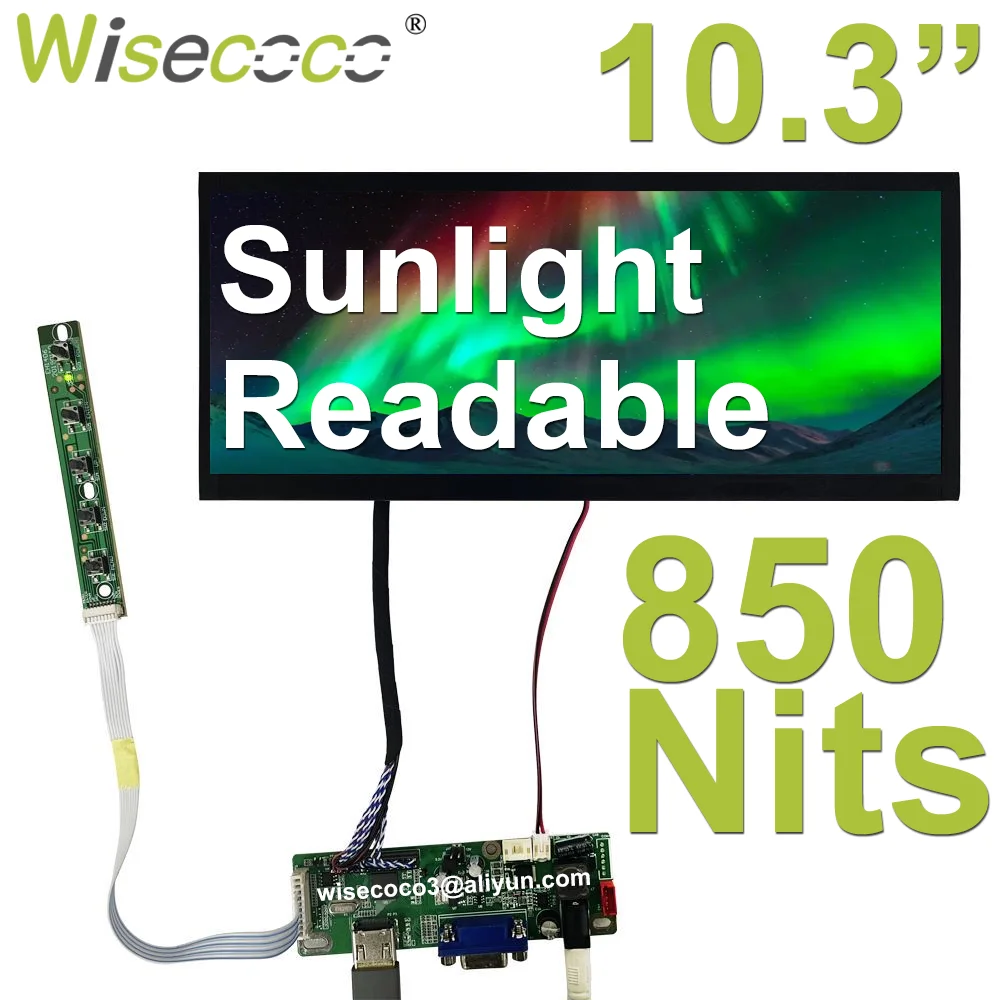 

Sunlight Readable Display 800 Nits High Luminance Panel 10.3 Inch 1920x720 FHD IPS Wide Temperature Outdoor Automotive Display