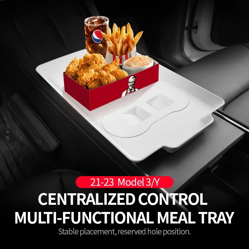 Central Control Dining Table for Tesla Model 3 Y Car Mounted Small Tray Board Food Drink Holder Interior Accessories 2021-2023