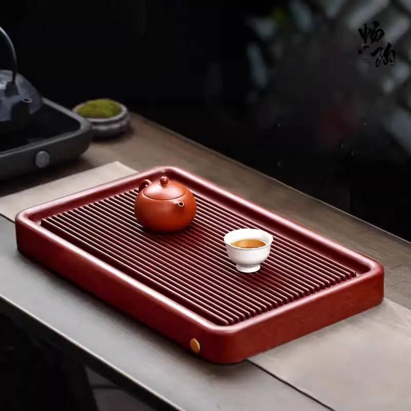 [Changtao]Household Teapot With Water Storage, Dry Brewing Platform, Bakelite Tray, Red Material Dual-Use Set, Kung Fu Tea Set