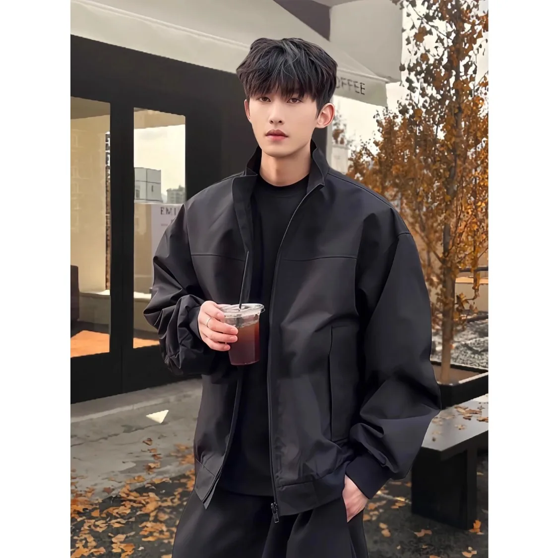 

Мужская осенняя футболка American Sle Cleanfit ort Flight Jaet, мягкая спецодежда, пальто с воротником-стойкой, верхняя одежда