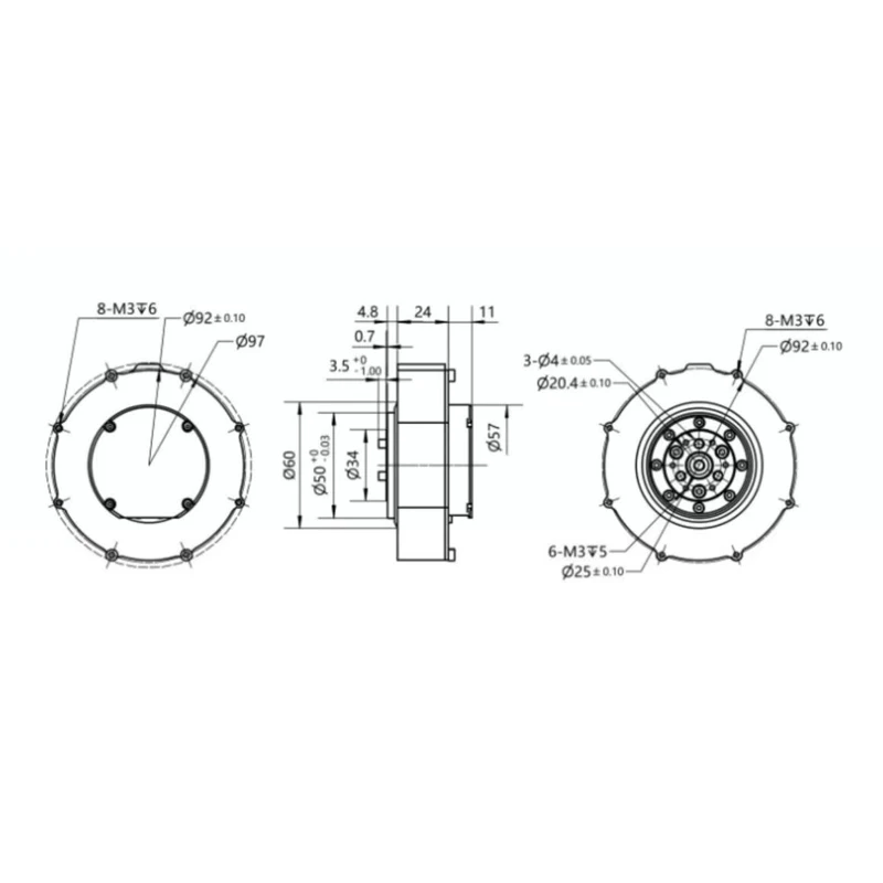 DC 48V lightweight built-in planetary gear motor 22Nm robot exoskeleton joint module motor 320RPM GIM8108-8