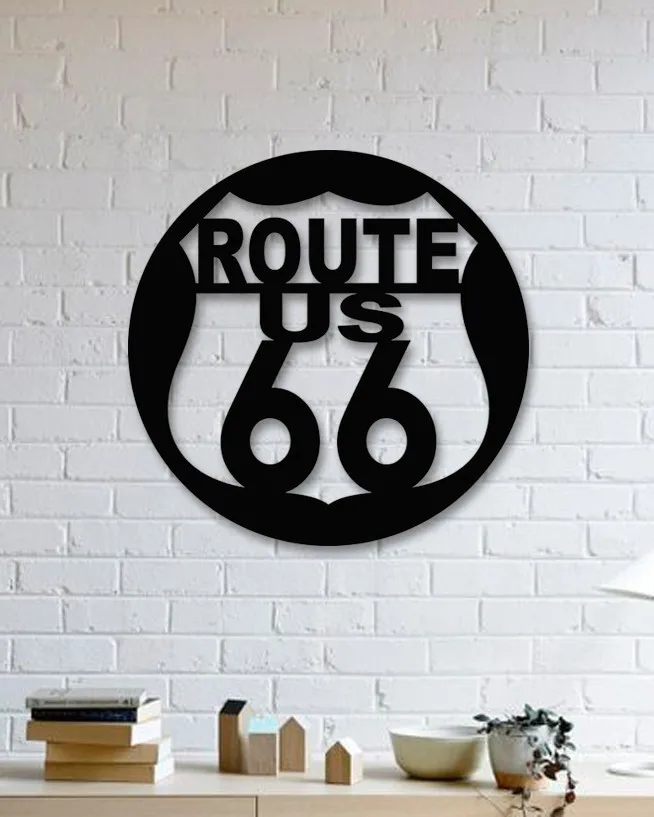 

Route 66 Table Designed Decorative Metal Wall Decor Black Wall Décor,Living Room, Bedroom, Kitchen, bathroom Interior Decoratio