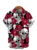 3D Printed Pattern Hawaiian Shirt Men's Day of the Dead Sugar Skull Fiesta