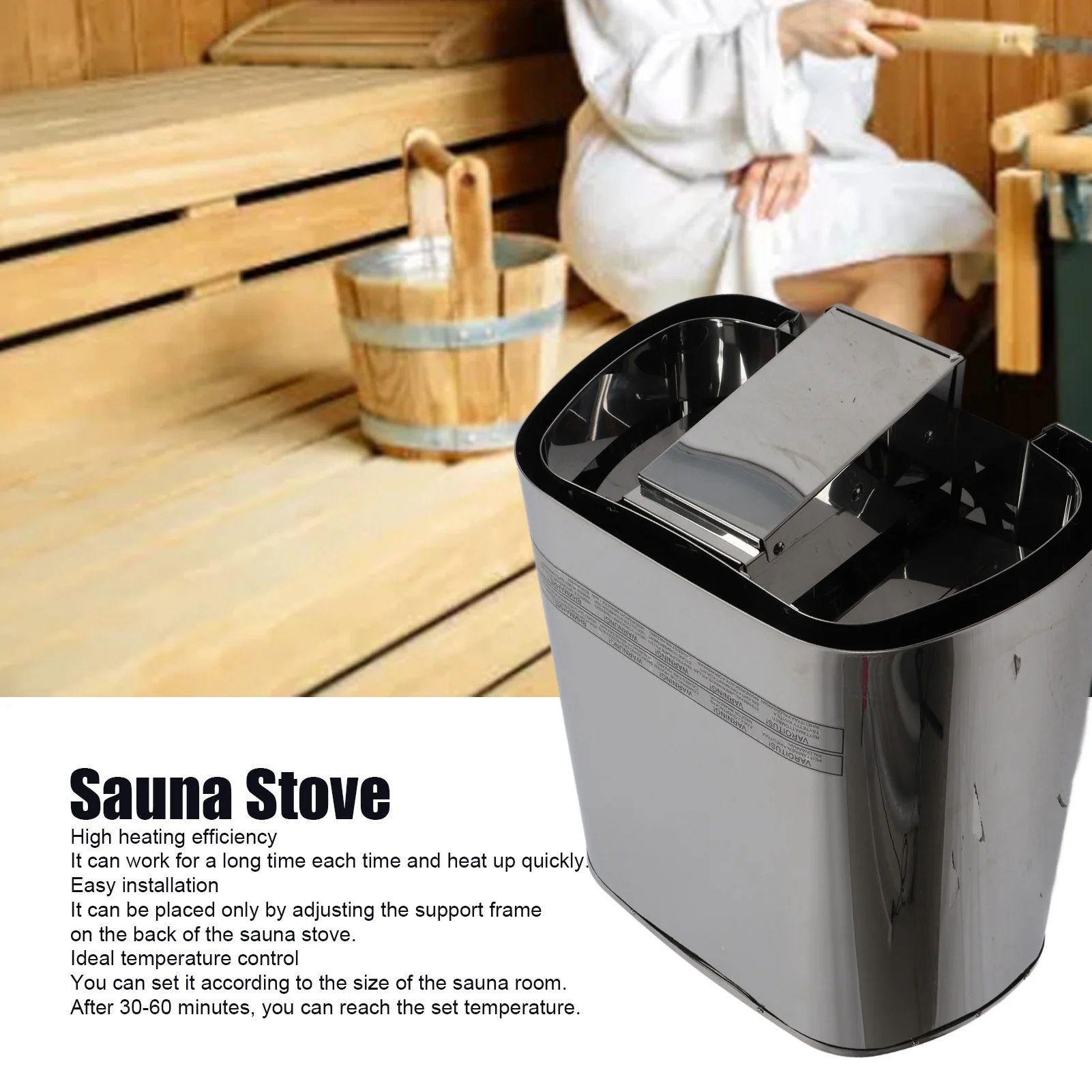 

SAC‐60 6 кВт Нагреватель для сауны с внешним управлением Высокоточное независимое оборудование для сауны для небольших и средних ванных комнат 380 В