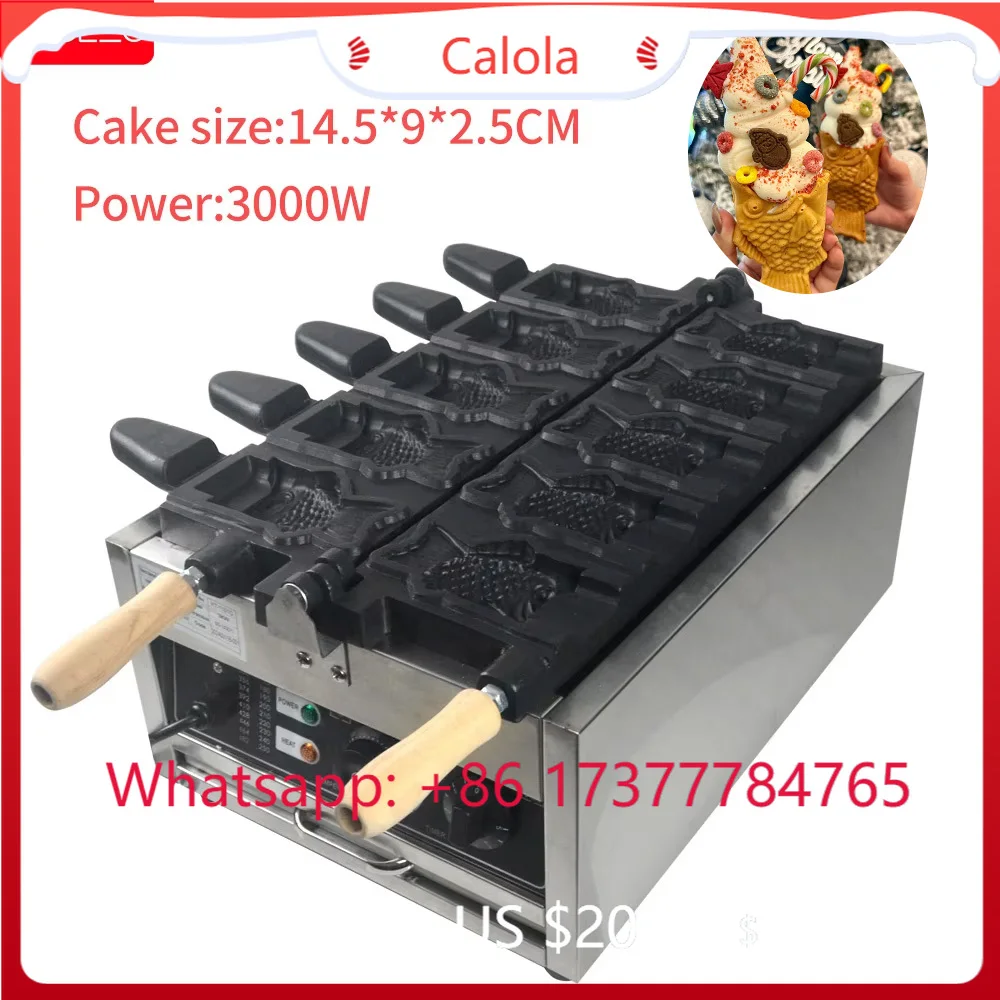 3000W Open Mouth Taiyaki Maker XEOLEO Fish Waffle Machine