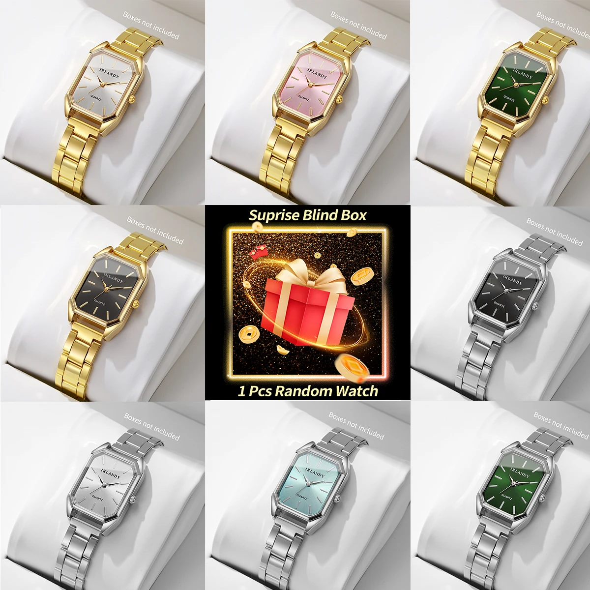 

1PC Surprise Mystery Watch Blind Box-Fashion Rectangle Women Quartz Watches Girls Clock Reloj Mujer（Without Box）
