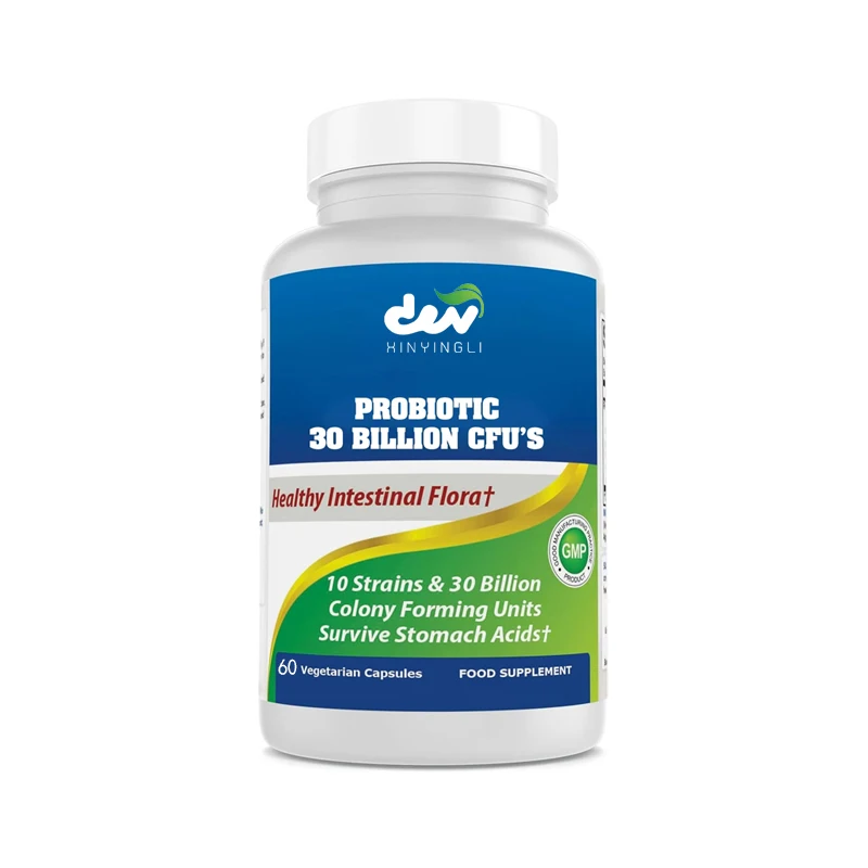 Probiotic 10 Strains & 30 Billion CFU Intestinal Flora, 60 Veggie Capsules - Shelf Stable probiotic