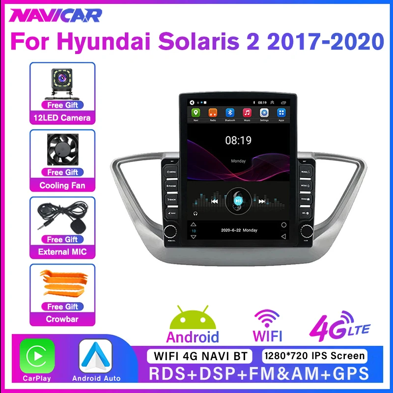 

Car Radio Android10.0 For HYUNDAI Solaris 2 Verna Accent 2017 2018 2019 2020 2Din Car Multimedia video player GPS Navigation IGO