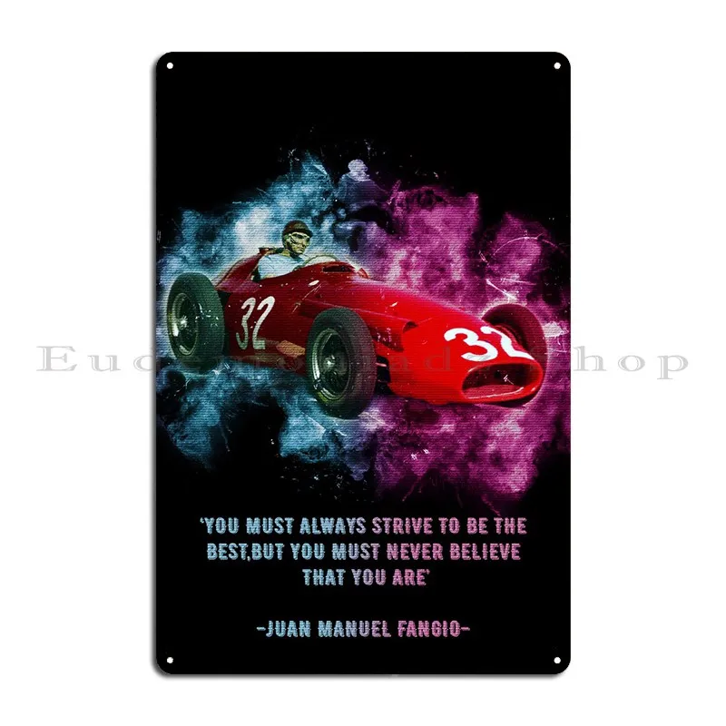 Juan Manuel Fangio Metal Plaque Wall Cave Wall Pub Designing Design Painting Tin Sign Poster