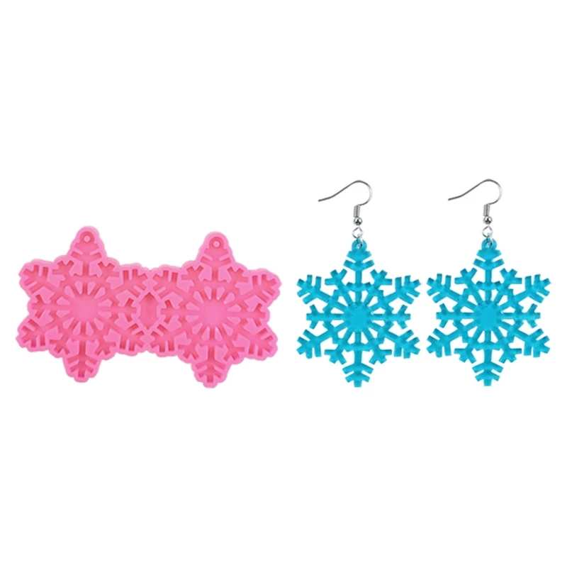 M2EA Diy Epoxy Crystal Resin Earring Silicone Mold Snowflake Pendant Earrings Mold