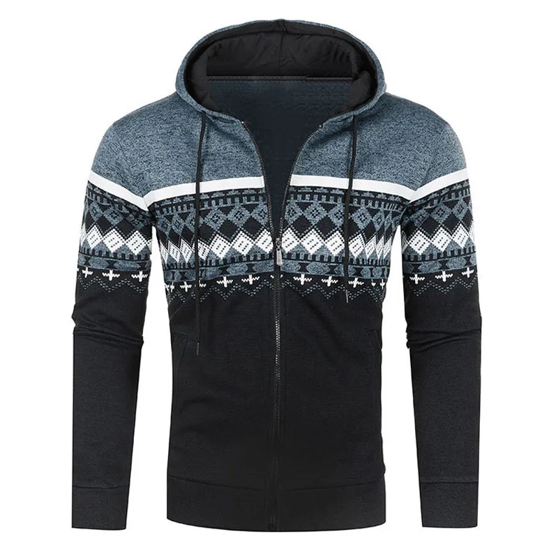 

Men's Hooded Sweaters Spring Autumn Casual Slim Zip-up Knitted Sweater Hoodie Cardigan Long Sleeve Knit Men's Coats Outerwear3XL