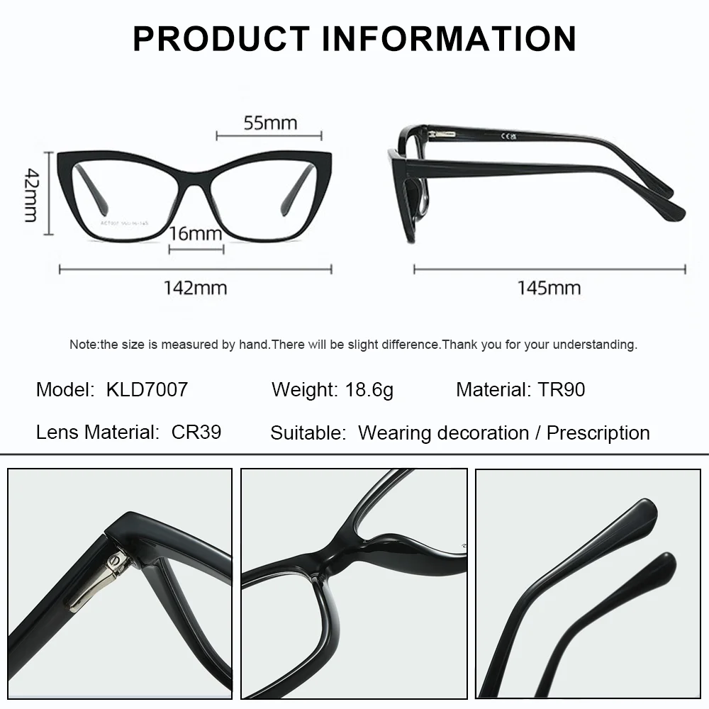 CLLOIO جودة عالية إطار فراشة تصميم وصفة طبية بصرية قصر النظر نظارات النساء مكافحة الضوء الأزرق نظارات القراءة التقدمية #4