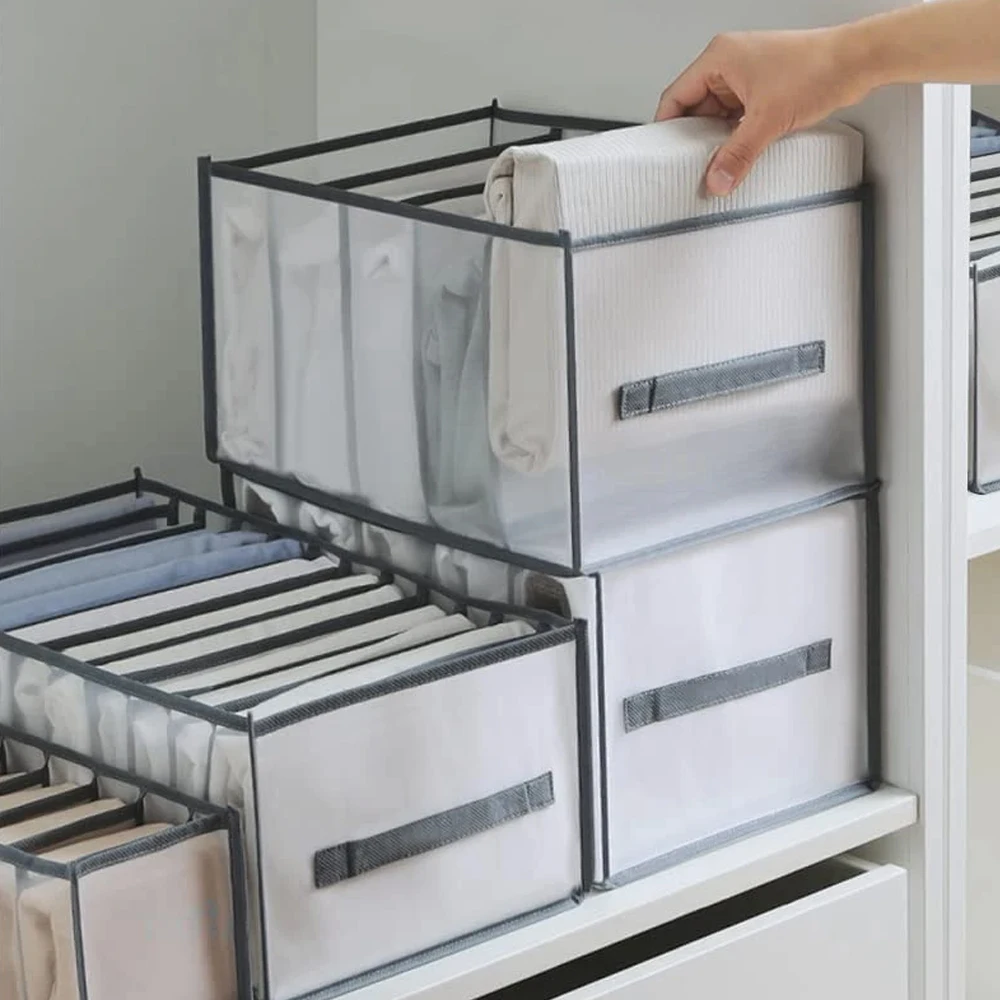 Drawers Organizer for Underwear Bra Socks Pants Jeans Storage Box Wardrobe Clothes Organizer Cabinet T-Shirt Organizers Storage