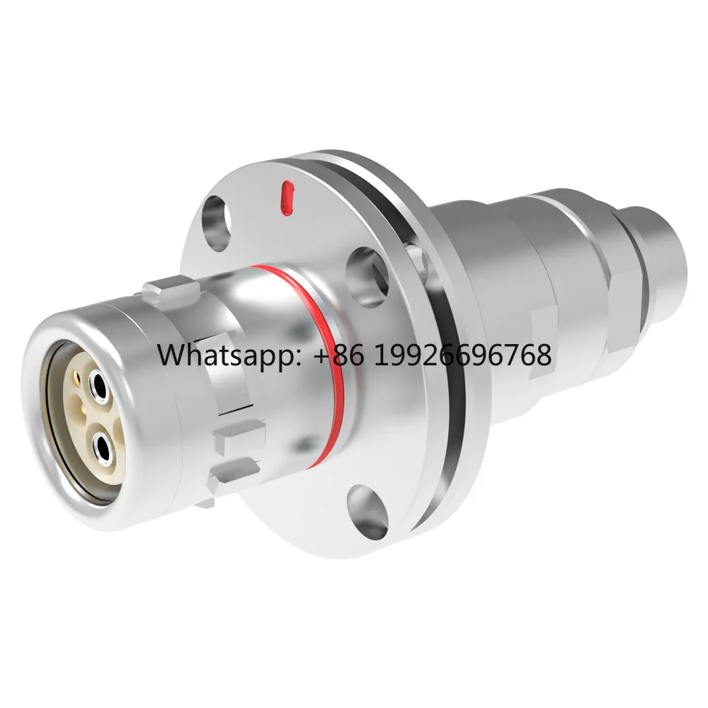 3K.93C DIN Hybrid Fiber-Optic High-Definition Camera Cable Assembly 10A Rated Current IP68 Waterproof 250V Optical Connector